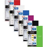Mead® Five Star® Wirebound Notebook, 9-1/2 x 6, 2-Subject, College Ruled, 100 Sheets, Assorted Col