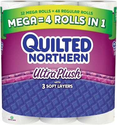 Quilted Northern Ultra Plush® Toilet Paper, 12 Mega Rolls, Bath Tissue