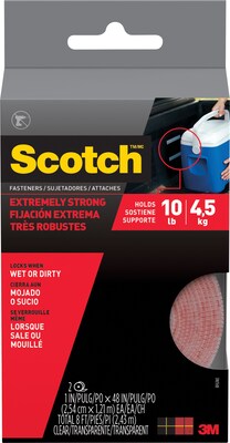 Scotch® Extreme Fasteners, Clear, 1 x 4