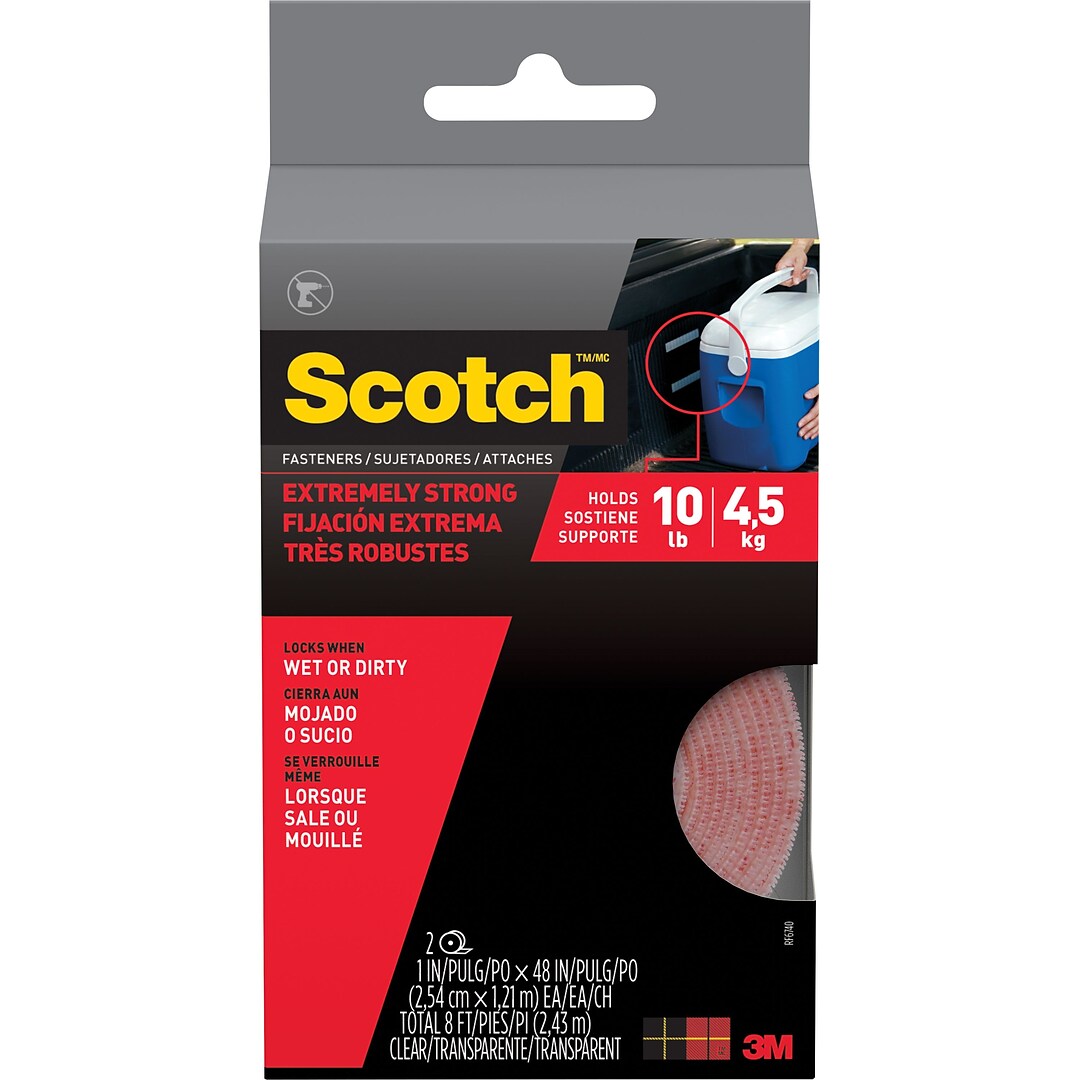 SCOTCH Interlocking Extreme Fasteners Clear 1"x1" Squares 54 Count/27 Sets 