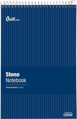 Quill Brand Steno Pads, 6 x 9, Gregg Ruled, White, 80 Sheets/Pad, 12 Pads/Pack (SBNW)