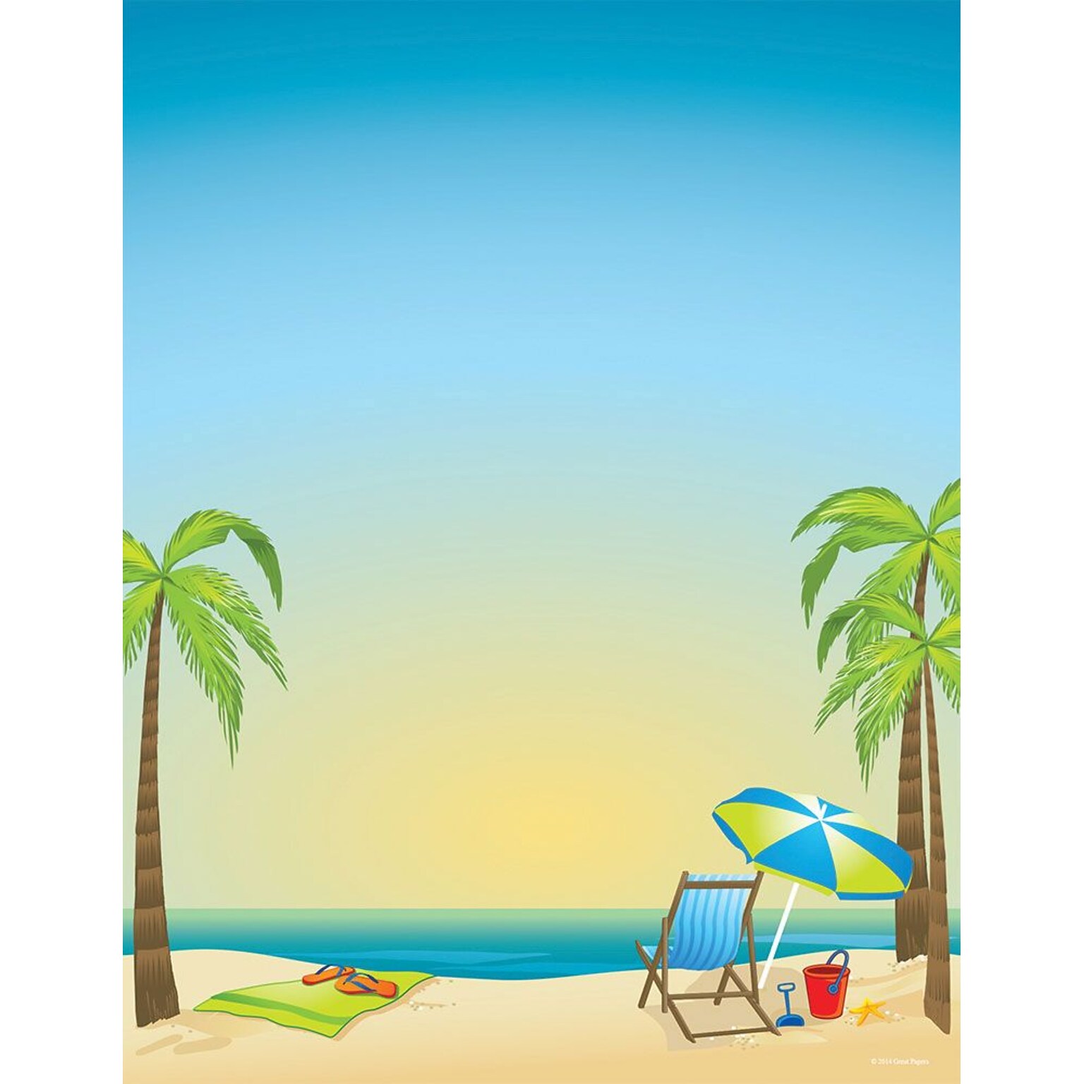 Great Papers! By The Beach Letterhead, Multicolor, 80/Pack (2013175)