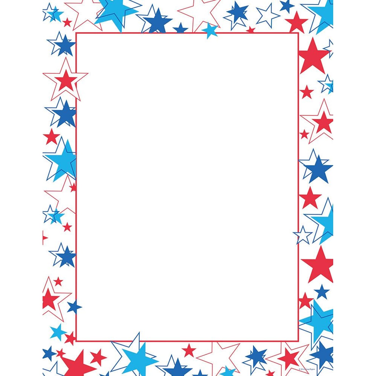 Great Papers! Red White And Blue Stars Letterhead 8.5 x 11 80 count (2014246)