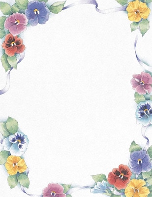 Great Papers! Pretty Pansies Letterhead, 8.5 x 11, 80 Count