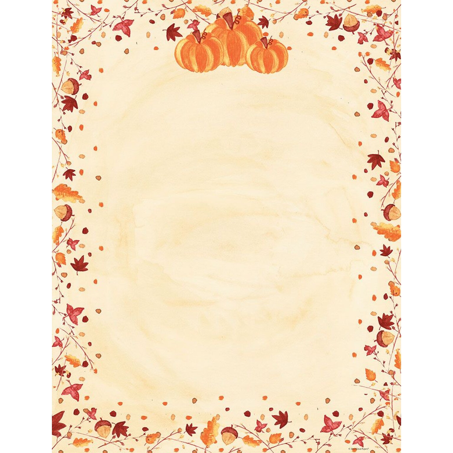 Great Papers! Painted Pumpkin Letterhead, 8.5 x 11, 80 Count