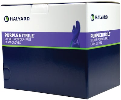 Halyard Sterile Powder Free Nitrile Exam Gloves, Large, 50/Box (KCSP026093)