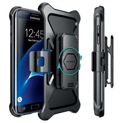 i-Blason Prime Series Kickstand Case with Belt Clip Holster for Samsung Galaxy S7 Edge - Black