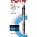 Staples® Aura™ Mechanical Pencils, 0.9mm, #2, Black 12/Pack (50441)