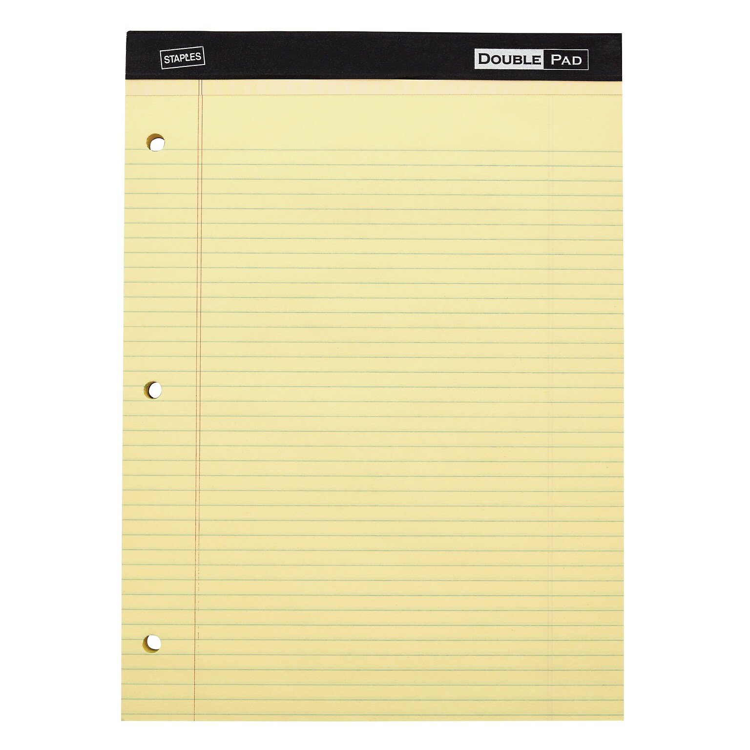 Staples® Notepad, 8.5 x 11.75, Narrow, Canary, 100 Sheets/Pad (13771/18578)