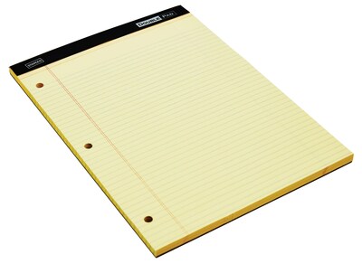 Staples® Notepad, 8.5" x 11.75", Narrow, Canary, 100 Sheets/Pad (13771/18578)