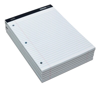 Staples® Notepad, 8.5" x 11.75", Narrow, Canary, 100 Sheets/Pad (13771/18578)