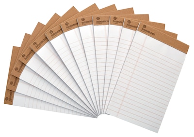 TRU RED™ Notepad, 5 x 8, Wide Ruled, White, 50 Sheets/Pad, Dozen Pads/Pack (TR58182)