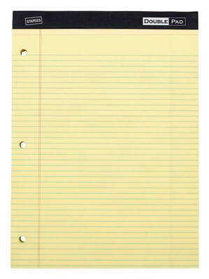 Staples® Notepad, 8.5 x 11.75, Narrow, Canary, 100 Sheets/Pad (13771/18578)