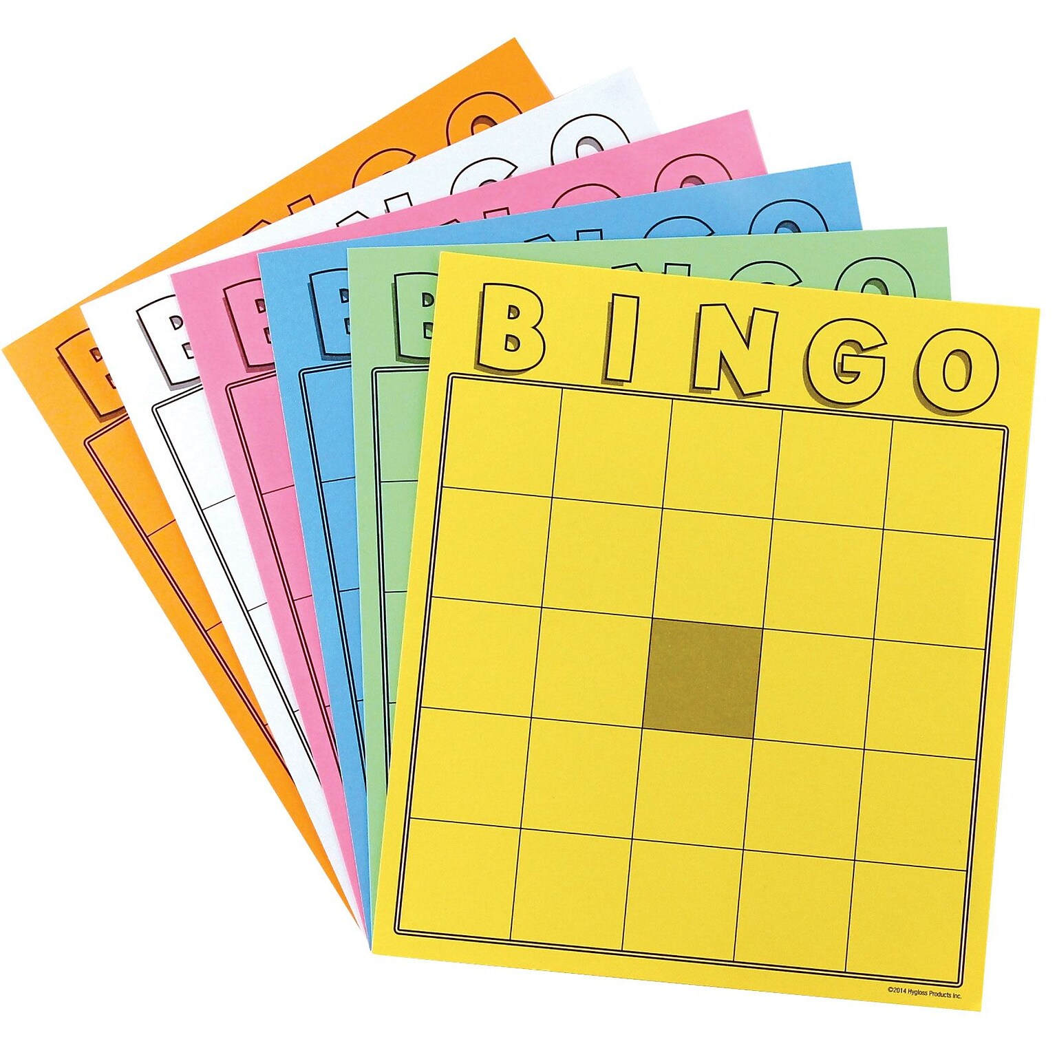 Blank Bingo Cards, Assorted Colors