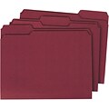 Colored File Folders, Letter, 3 Tab, Maroon, 100/Box
