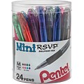 Pentel Mini R.S.V.P. Ballpoint Pens, Fine Point, Assorted Ink, 24/Pack (BK91MN24M)