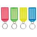 Pap-R Products Plastic Color-Coded Key Tags, Assorted Colors, 4/Pk (60011)