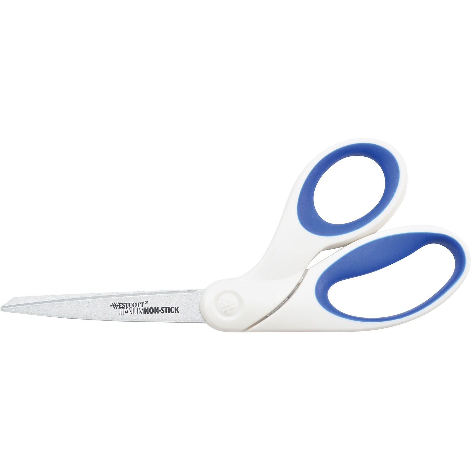 Wetscott Bent Titanium Bonded Non-Stick 8 Scissors, Pointed Tip, White/Blue (ACM-16578)