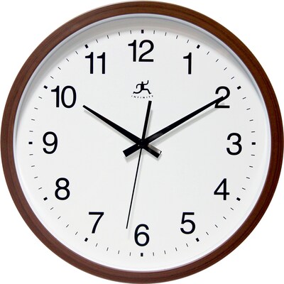 Infinity Instruments 14 Wall Clock, Walnut Finish Clock