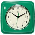 Infinity Instruments 9 Wall Clock, Square Retro Green