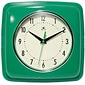Infinity Instruments 9" Wall Clock, Square Retro Green