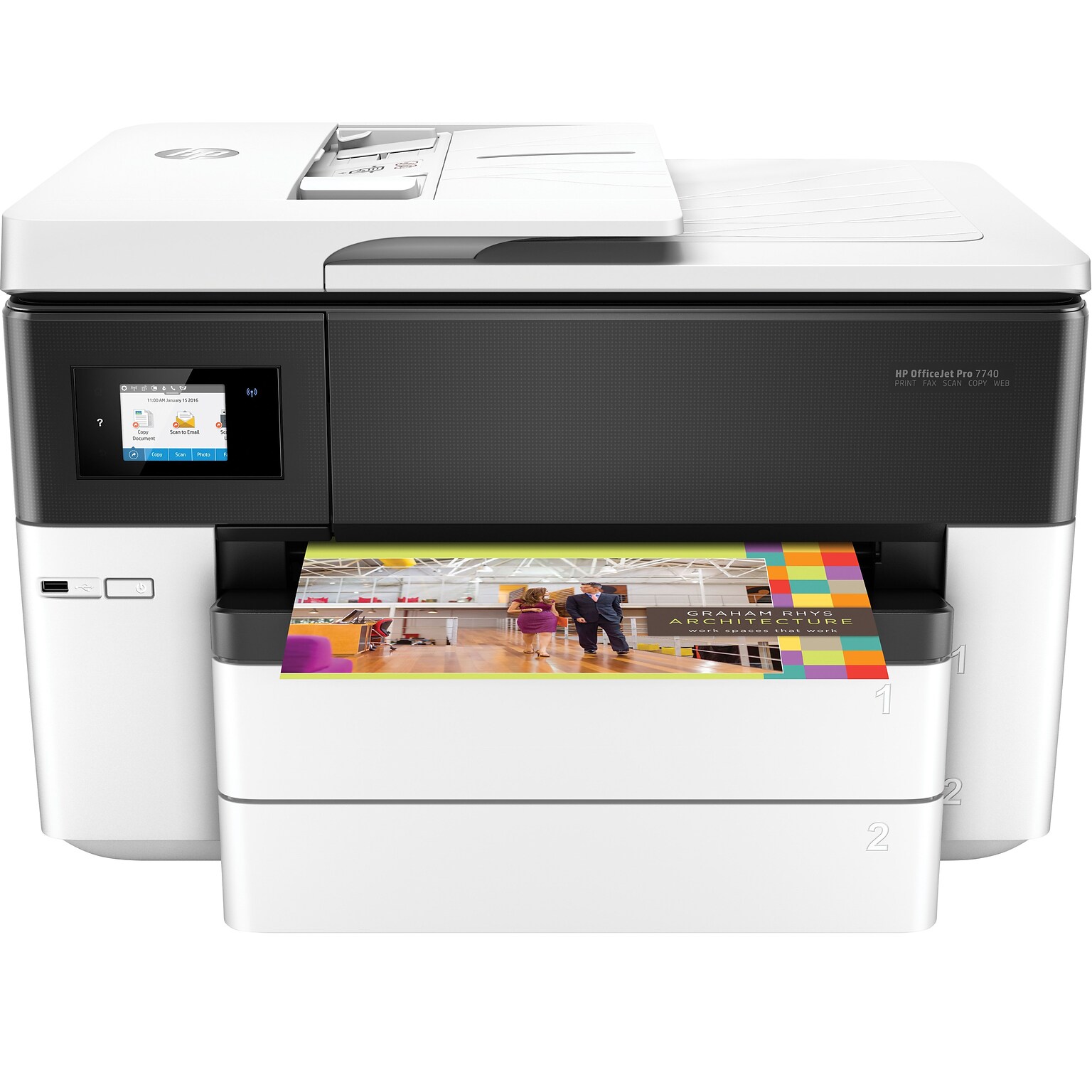 HP OfficeJet Pro 7740 Wide Format Color All-In-One Inkjet Printer (G5J38A)