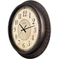 La Crosse Clock 14 Inch Round Brown Plastic Analog Wall Clock (404-2635)