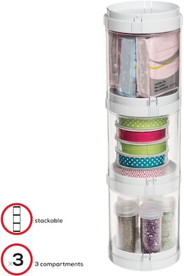 Deflect-o Stacking Canisters, Clear/White (20101CR)