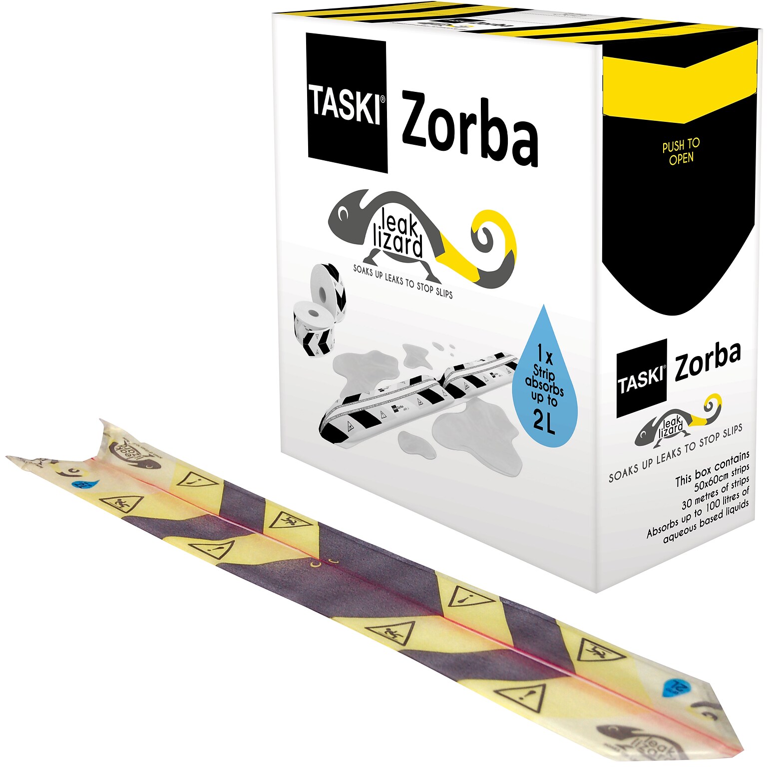 Zorba Leak Lizard Absorbent Strip, 23.6 Strips, 50/CT