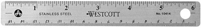 Westcott® 6 Stainless Steel Standard Ruler (10414/55303)