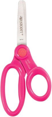 Westcott 5" Stainless Steel Kid's Scissors, Blunt Tip, Assorted Colors (14606)