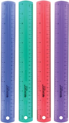 Westcott 45016 Shatter-Resistant Plastic Ruler, 6 Length