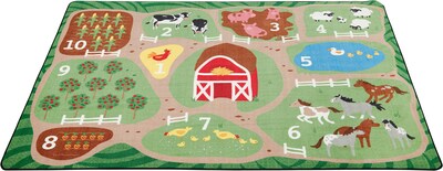 Count the Farm Activity Rug; 9x12, Rectangle