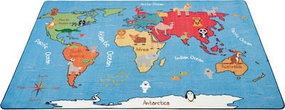 Animals of the World Activity Rug; 9x12, Rectangle