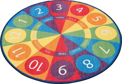 Tick-Tock Clock Activity Rug; 6, Round