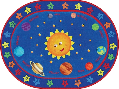 Out of This World Alphabet Rug; 6x9. Oval