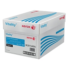 Xerox Vitality 8.5 x 11 Premium Multipurpose Paper, 24 lbs., 97 Brightness, 4000 Sheets/Carton (10