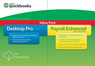 QuickBooks Desktop Pro with Enhanced Payroll 2017 (1 User) [Download]