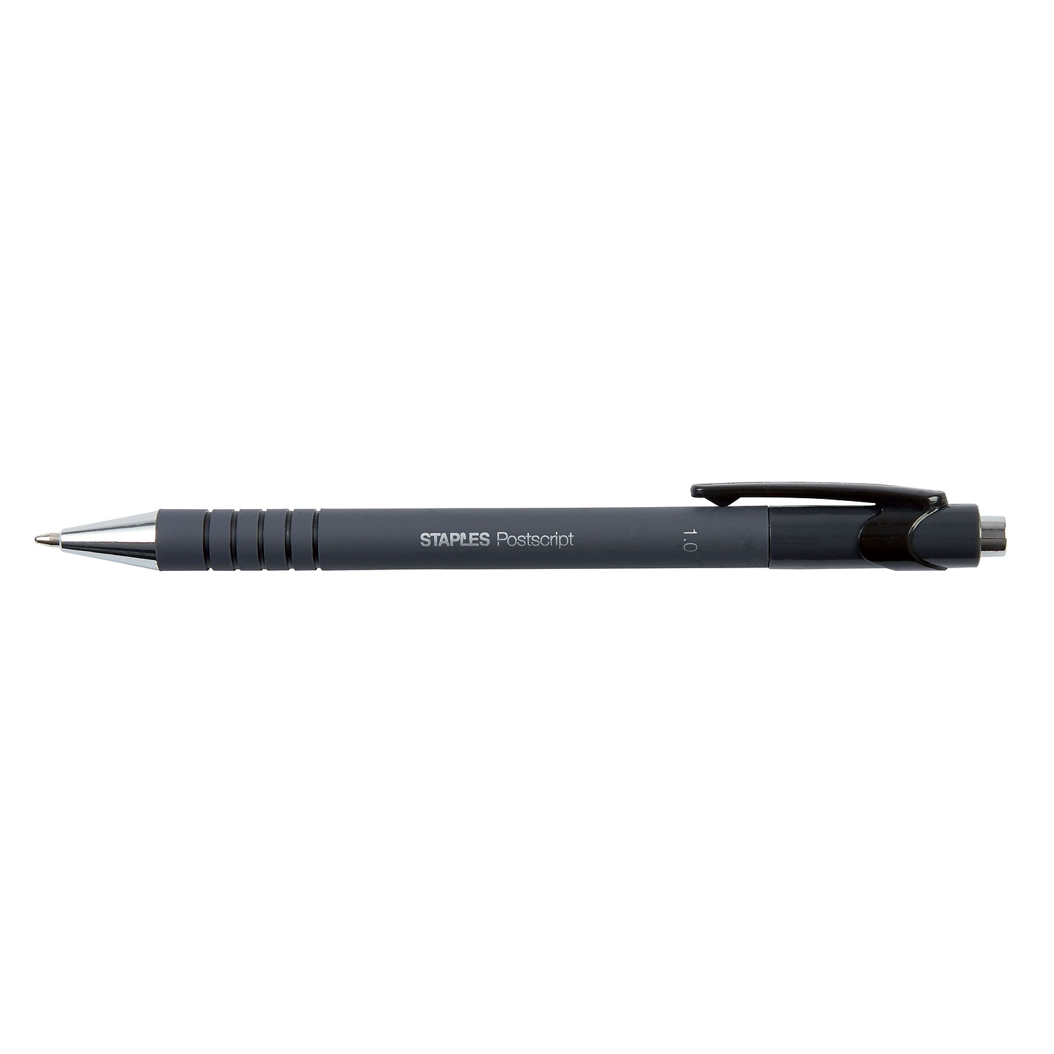 Staples® Postscript™ Retractable Ballpoint Pens, Medium Point, 1.0mm, Black, 12/Pack (18262)