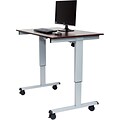 Luxor 48 Electric Standing Desk, Dark Walnut Top, Silver Base