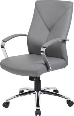 Boss Leather Accent Chair, Gray (B10101-GY)