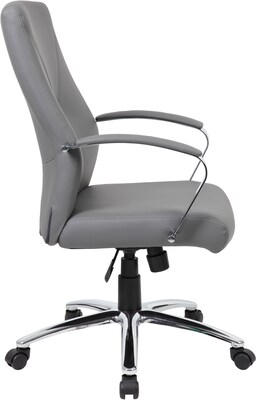 Boss Leather Accent Chair, Gray (B10101-GY)