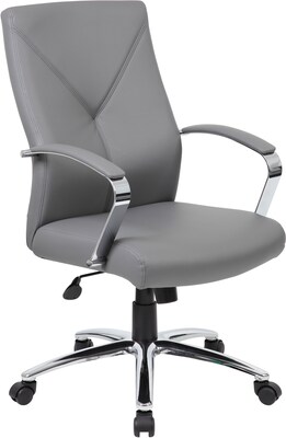 Boss Leather Accent Chair, Gray (B10101-GY)