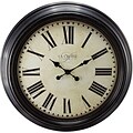 La Crosse Clock 23 Inch Brown Antique Dial Analog Wall Clock with Roman Numerals (404-2658)