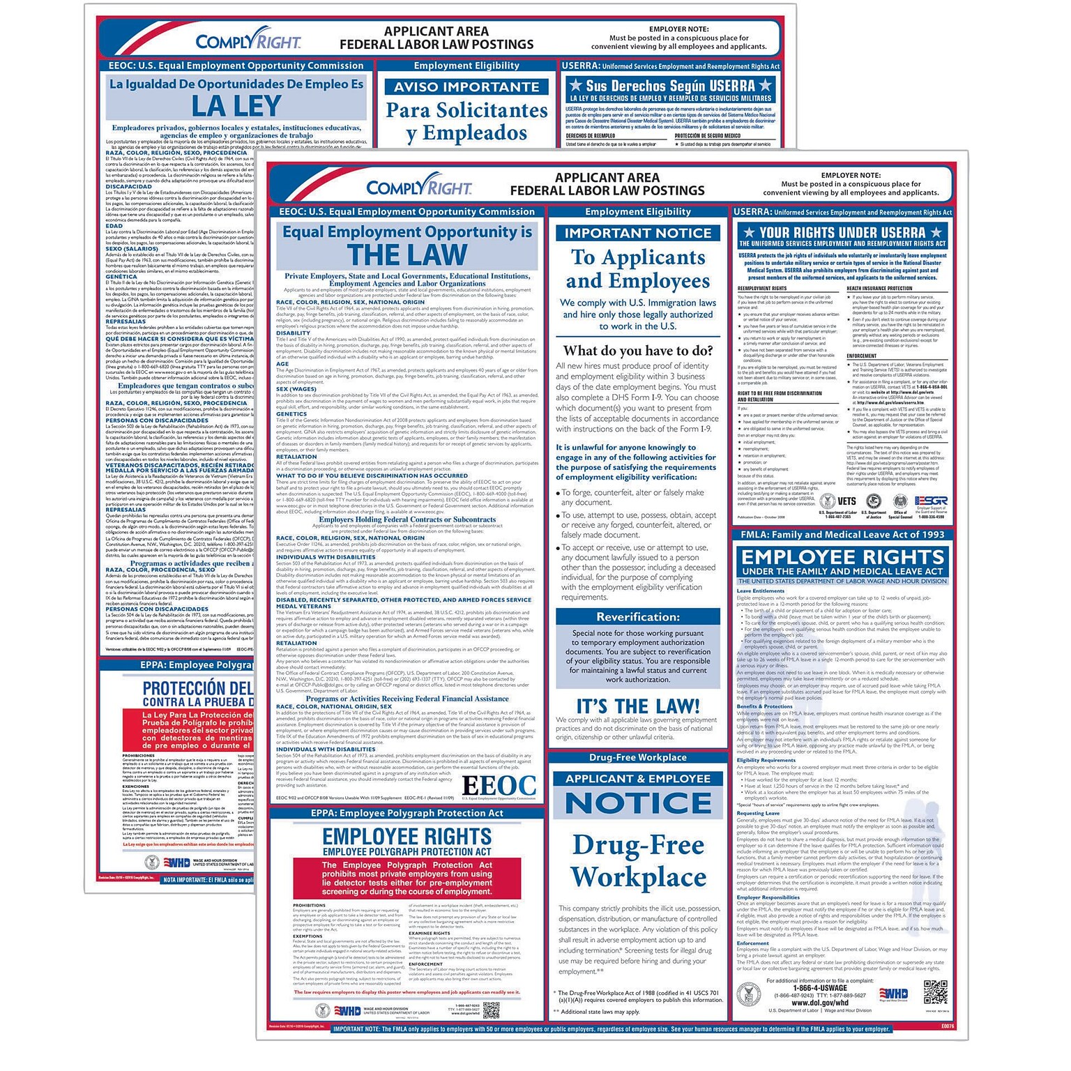 ComplyRight Federal Applicant Area Poster, Bilingual (E0076BIL)