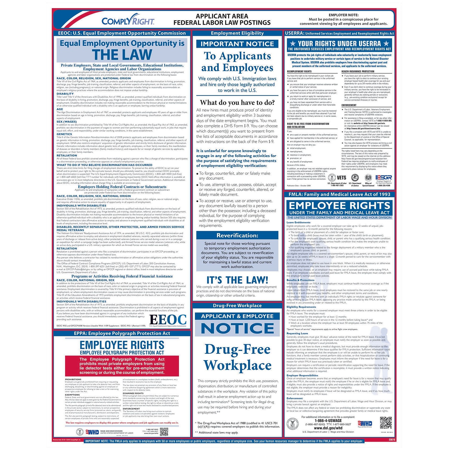 ComplyRight Federal Applicant Area Poster, English (E0076)