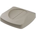 Rubbermaid® Untouchable® Waste Container Lids, Square, Swing Top, Grey, Fits 23-Gallon Containers