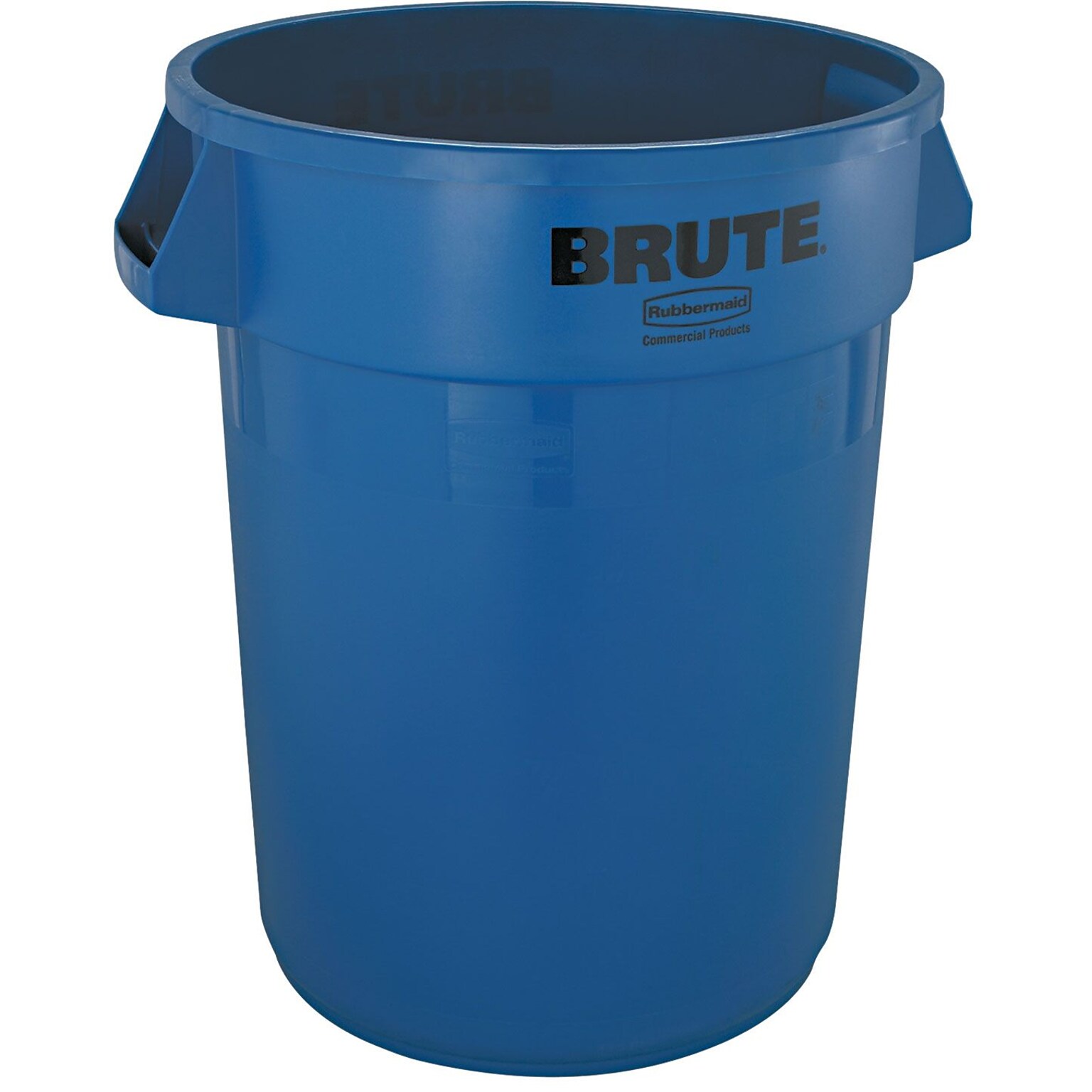 Rubbermaid Round Brute Trash Can Receptacle, Blue, 32 gal./121.12 liters