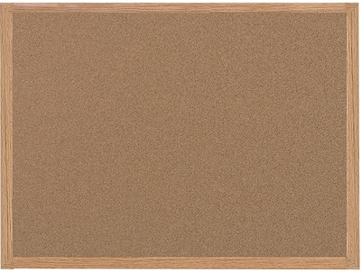 Quill Brand® Basic Cork Bulletin Board; 2x3, Oak