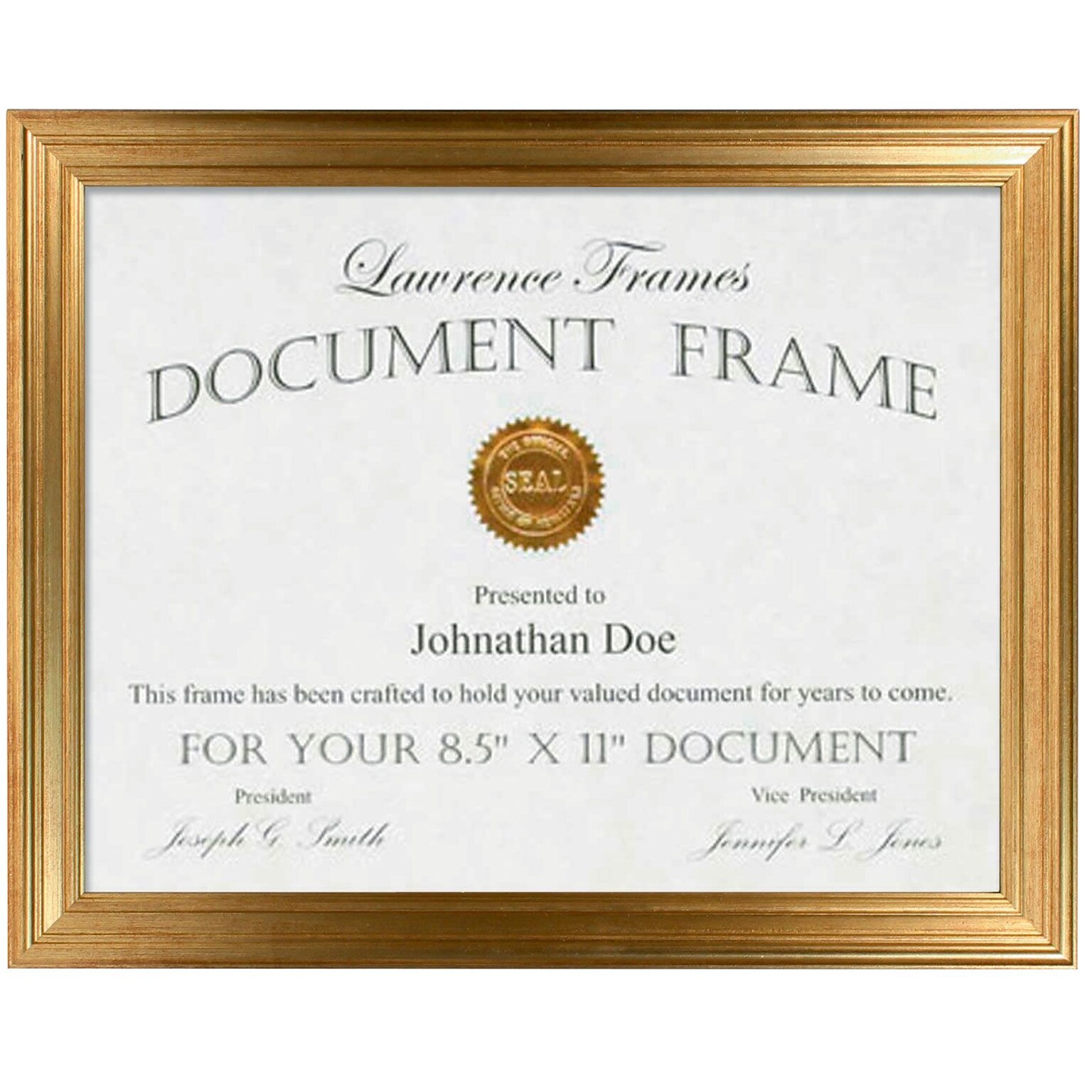 Lawrence Frames 8.5 x 11 Sutter Burnished Gold Picture Frame (536281)